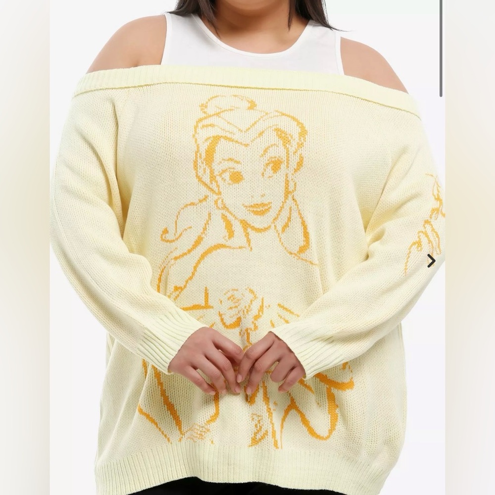 NWT Her Universe Disney Princess Belle slouchy off the the shoulder sweater 3X